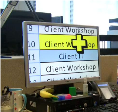 Počítačový monitor, na kterém je zobrazen zvětšený text díky programu ZoomText